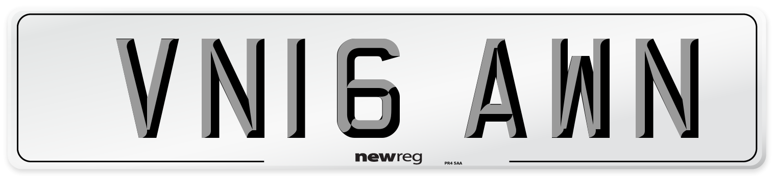 VN16 AWN Number Plate from New Reg